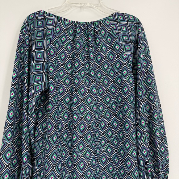 Jude Connally Blouse Top Womens Size XS Tunic Geometric Stretch 3/4 sleeves - Picture 9 of 10